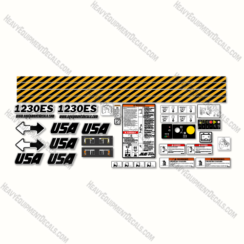 Custom USA Decal Upgrade Fits 1230ES Decal Kit Vertical Mast Lift - Aftermarket Kit 1230, 1230e, 1230es, decal kit