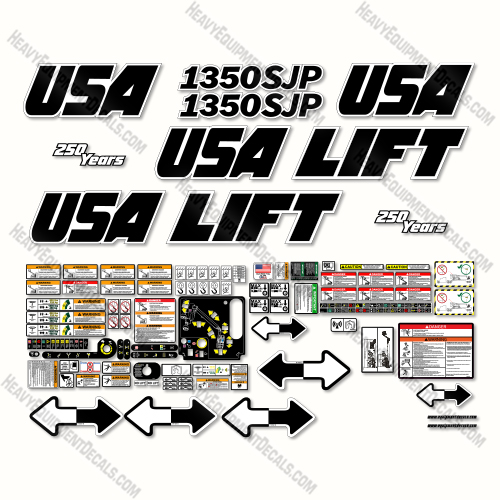 Custom USA Decal Upgrade Fits JLG 1350SJP (ULTRA BOOM) Decal Kit Boom Lift Aftermarket Kit 1350, 1350-sjp, 1350sjp, decal kit, ultra boom, ultraboom, ultraboomultra-boom