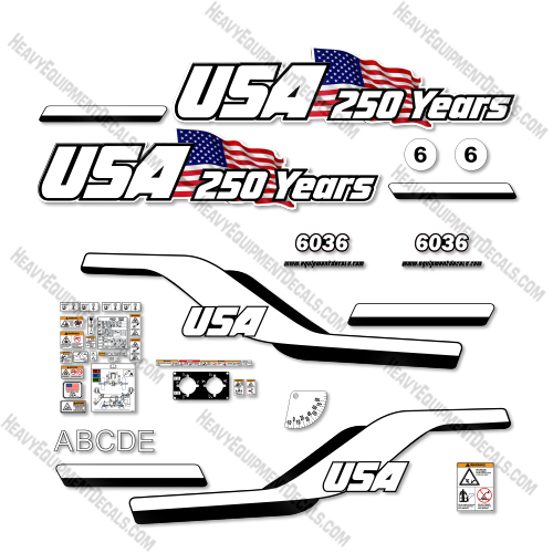 Custom USA Decal Upgrade Fits JLG 6036 Decal Kit Telehandler- Aftermarket Kit  6036, decal kit