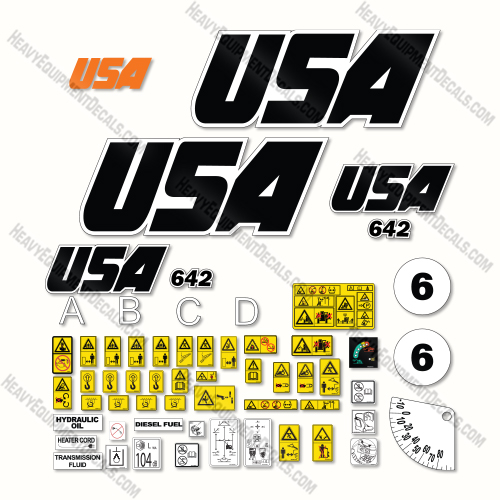 Custom USA Decal Upgrade Fits JLG 642 Decal Kit Telehandler - Aftermarket Kit decal kit