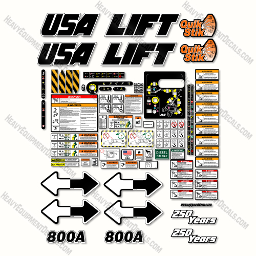 Custom USA Decal Upgrade Fits JLG 800A Decal Kit Boom Lift - Aftermarket Kit 800, 800 a, 800a, decal kit, power, sky, skypower