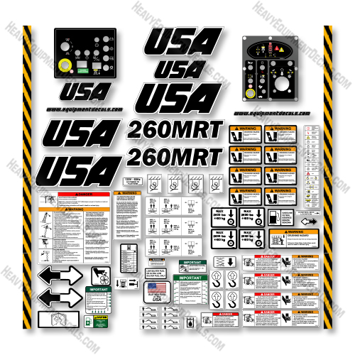 Custom USA Decal Upgrade Fits JLG 260MRT Scissor Lift - Aftermarket Kit 