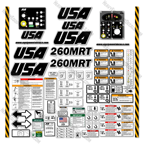 Custom USA Decal Upgrade Fits JLG 260MRT Scissor Lift - Aftermarket Kit 