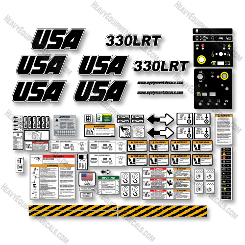 Custom USA Decal Upgrade Fits JLG 330LRT Scissor Lift - Aftermarket Kit 330, 330l, 330lr, 330lrt, decal kit