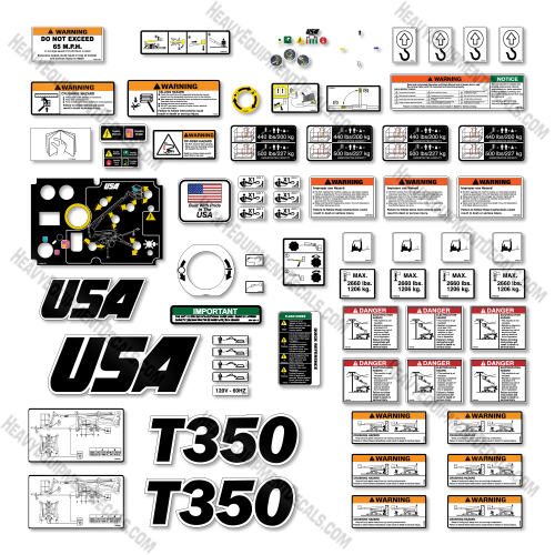Custom USA Decal Upgrade Fits JLG T350 Decal Kit Towable Boom Lift- Aftermarket Kit 350, t350
