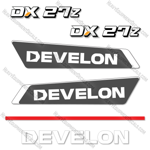 Develon DX27Z-7 Decal Kit Mini Excavator- Aftermarket Kit - NOT GENUINE OEM 
