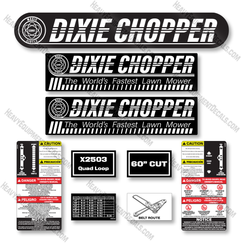 Dixie Chopper X2503 Decal Kit Mower - Aftermarket Kit decal kit, decals ,doosan, pallet jack