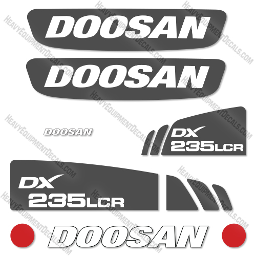 Doosan DX235LCR-3 Decal Kit Crawler Excavator- Aftermarket Kit - NOT GENUINE OEM 