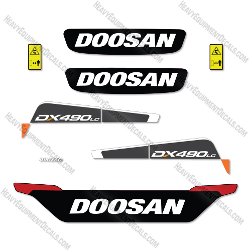 Doosan DX490LC-5 Decal Kit Crawler Excavator - Aftermarket Kit  decal kit, decals ,doosan,