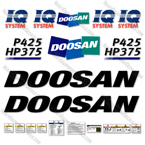  Doosan P425 HP375 IQ System Decal Kit Compressor - Aftermarket Kit 425, decal kit, hp, hp-375, hp375, p-425, p425