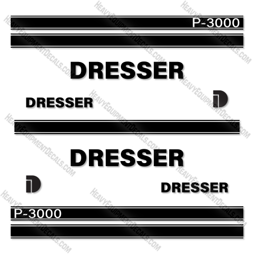 Dresser P-3000 Decal Kit Pneumatic Tire Roller - Aftermarket Kit  decals, decal kit, dresser