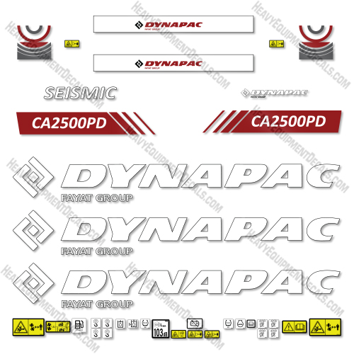 Dynapac CA2500 PD Decal Kit Compactor - Aftermarket Kit decals, decal kit, dynapac , compactor