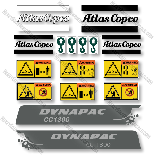 Dynapac CC1300 Decal Kit Smooth Drum Compactor - Aftermarket Kit decals, decal kit, dynapac , compactor