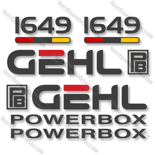 GEHL 1649 Decal Kit Paver - Aftermarket Kit decals, decal kit, gehl