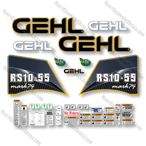 GEHL RS10-55 Mark 74 Decal Kit Telehandler - Aftermarket Kit decals, decal kit, gehl
