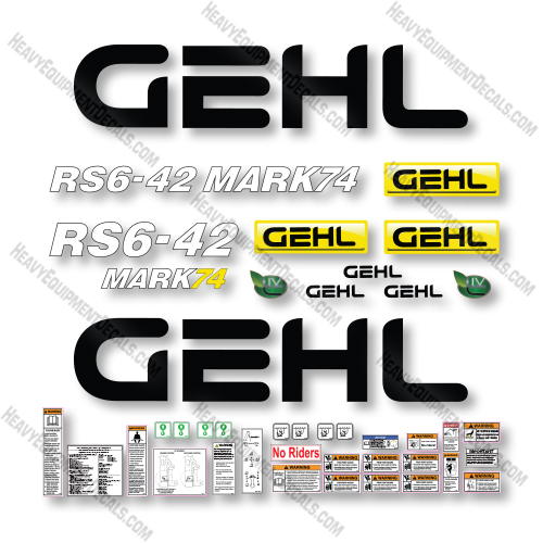 GEHL RS6-42 Mark74 Decal Kit Telehandler - Aftermarket Kit decals, decal kit, gehl