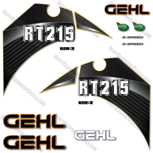 GEHL RT215 2nd Generation Decal Kit Track Loader - Aftermarket Kit decals, decal kit, gehl