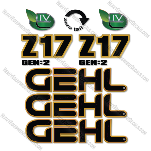 GEHL Z17 GEN:2 Decal Kit Mini Excavator- Aftermarket Kit decals, decal kit, gehl