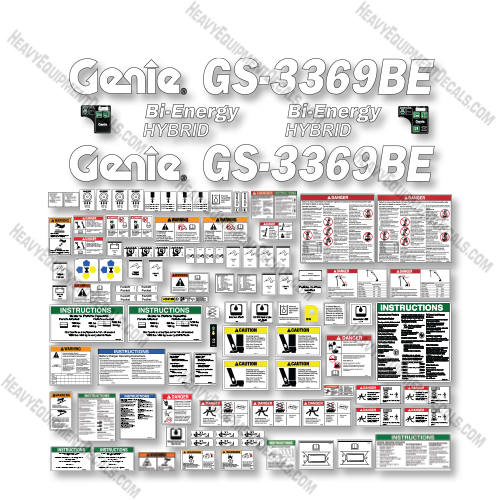 Genie GS3369BE Decal Kit Scissor Lift - Aftermarket Kit  