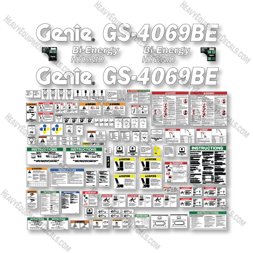 Genie GS4069BE Decal Kit Scissor Lift - Aftermarket Kit 