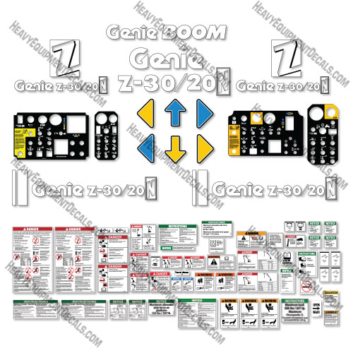 Genie Z30/20 N Decal Kit Boom Lift - (SN: 01932-to-6289) - Aftermarket Kit 