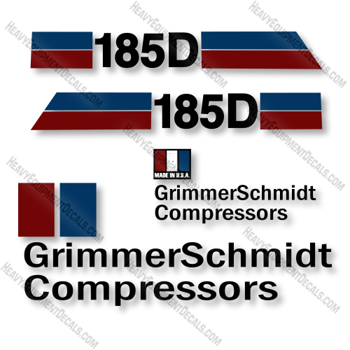 GrimmerSchmidt 185D Decal Kit Pull-Behind Compressor - Aftermarket Kit 185, 185d, decal kit, Grimmer Schmidt