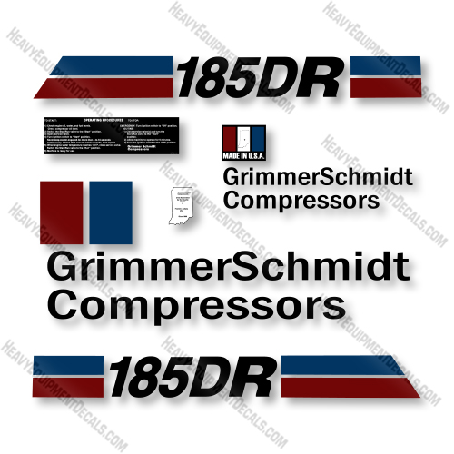 GrimmerSchmidt 185DR Decal Kit Compressor - Aftermarket Kit decal kit, grimmer, Grimmer Schmidt, schmidt