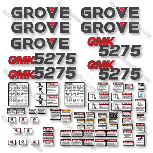 Grove GMK-5275 Decal Kit Crane - Aftermarket Kit  900, 900e, decal kit, tms