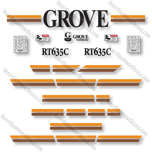 Grove RT635C Decal Kit Crane - Aftermarket Kit 