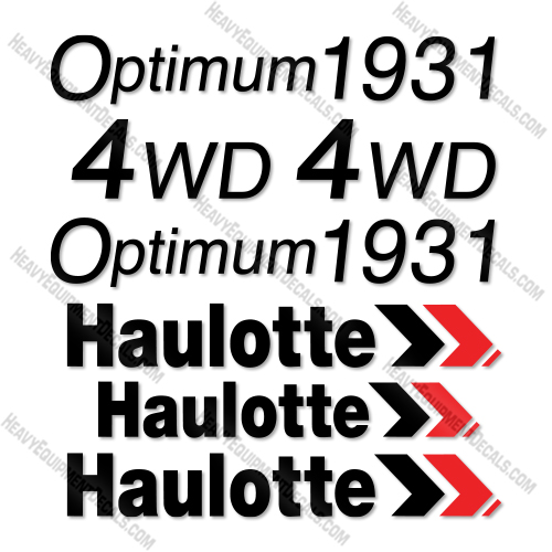 Haulotte 1931 Optimum Decal Kit Scissor Lift - Aftermarket Kit 