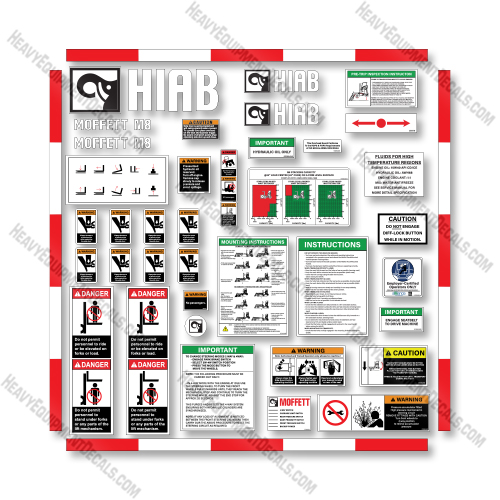 Hiab Moffett M8 Decal Kit Forklift - Aftermarket Kit  piggy, back