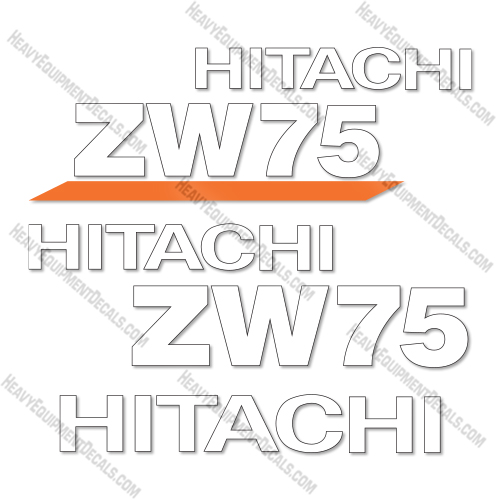 Hitachi ZW 75-6C Decal Kit Excavator- Aftermarket Kit   decal kit,hitachi,decals