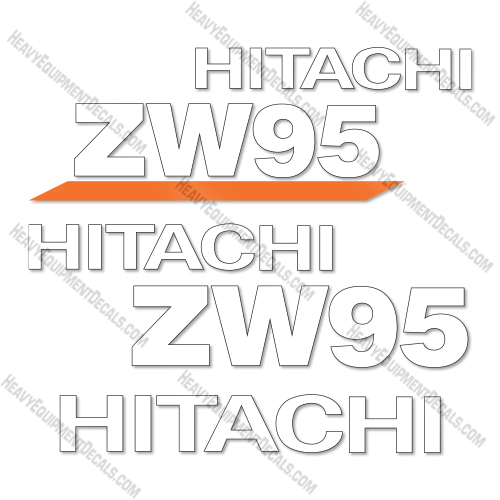 Hitachi ZW 95-6C Decal Kit Wheel Loader Aftermarket Kit    decal kit,hitachi,decals