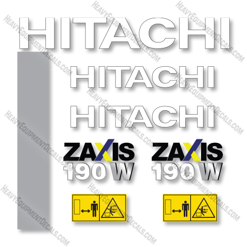 Hitachi ZX190W-3 Decal Kit Excavator- Aftermarket Kit     decal kit