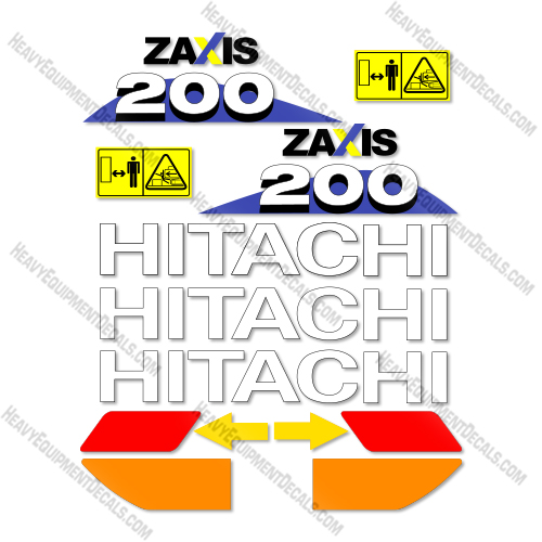 Hitachi ZX200-6 Decal Kit Crawler Excavator- Aftermarket Kit  decal kit,hitachi,decals