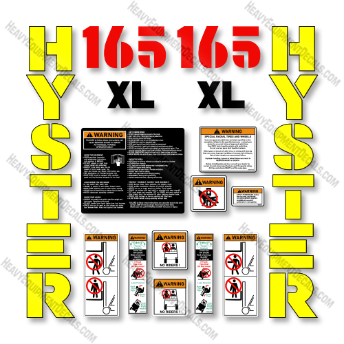 Hyster 165 XL2  Decal Kit Forklift -Aftermarket Kit decals , decal kit , hyster 