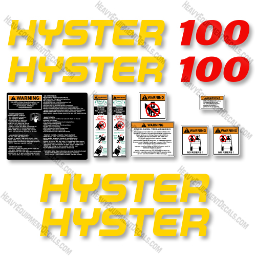 Hyster E100XN Decal Kit Forklift  - Aftermarket Kit  hyster,  decal kit, decals
