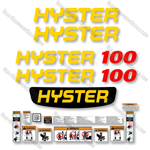 Hyster E100XN Decal Kit Forklift  - Aftermarket Kit  hyster,  decal kit, decals