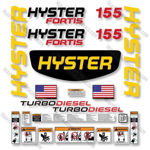 Hyster H155FT Decal Kit Forklift  - Aftermarket Kit 30, j30, decal kit, xnt