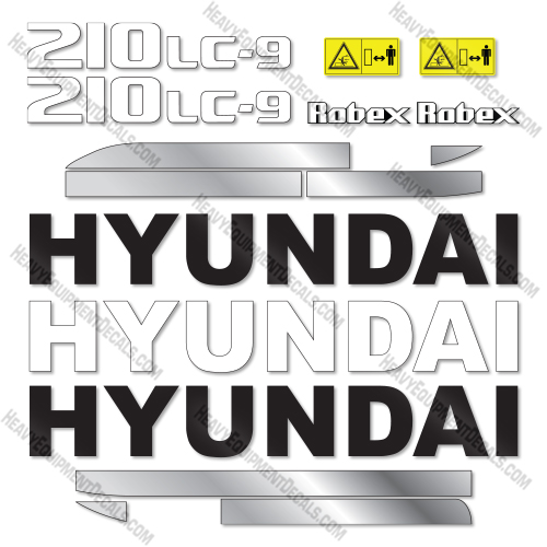 Hyundai 210LC-9 Decal Kit Excavator - Aftermarket Kit 