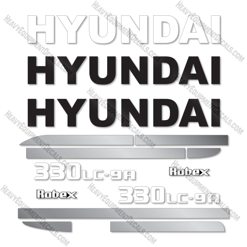 Hyundai 330LC-9A Decal Kit Excavator- Aftermarket Kit 