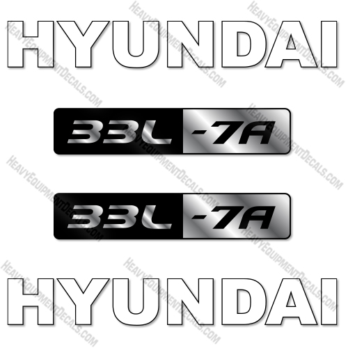 Hyundai 33L-7A Decal Kit Forklift - Aftermarket Kit 