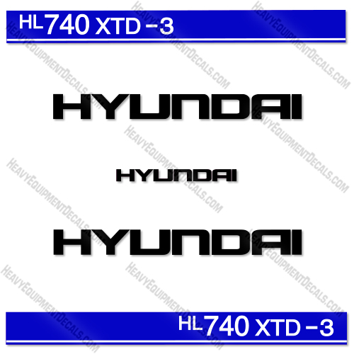 Hyundai HL740XTD-3 Decal Kit Wheel Loader - Aftermarket Kit 
