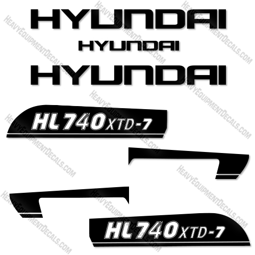 Hyundai HL740XTD-7 Decal Kit Wheel Loader - Aftermarket Kit  