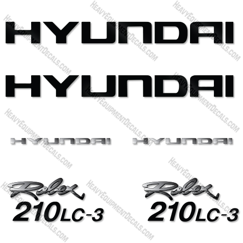 Hyundai 210LC-3 Decal Kit Excavator Robex - Aftermarket Kit 