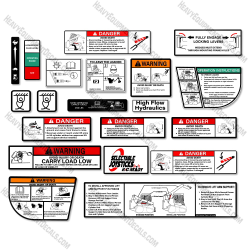 Fits Bobcat Warnings M1 M2 Decal Kit Skid Steer decal kit