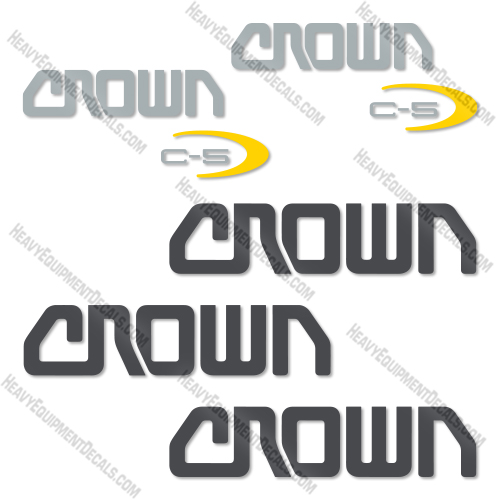 Fits Crown C-5 Decal Kit Forklift decal kit, decals, fork lift, 