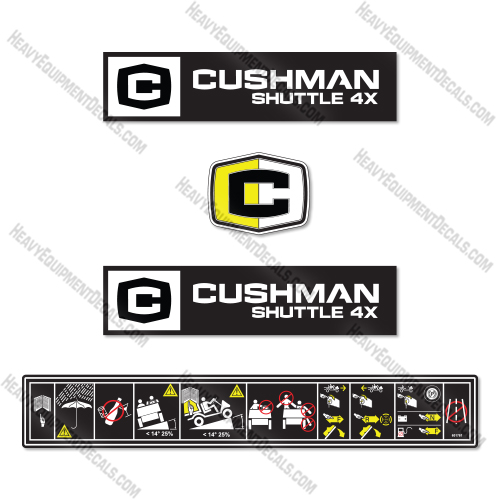 Cushman 4X Decal Kit Shuttle - Aftermarket Kit cushman, decals , decal kit, 1000