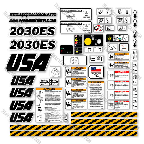 Custom USA Upgrade Fits JLG 2646ES Decal Kit Scissor Lift - Aftermarket Kit 2646, 2646-es, 2646es, decal kit