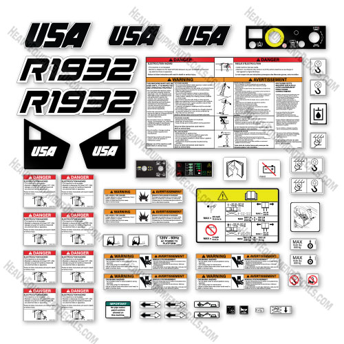 Custom USA Upgrade Fits JLG R1932 Decal Kit Scissor Lift - Aftermarket Kit 1932, decal kit, r-1932, r1932